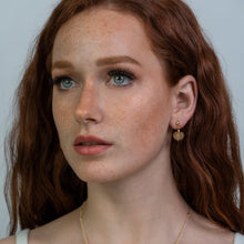 Load image into Gallery viewer, Recycled Glass Citrine Zodiac Birthstone Earrings (November) (Silver or Gold)