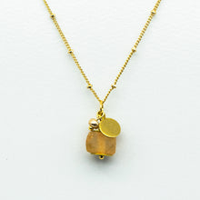 Load image into Gallery viewer, Recycled Glass Citrine Zodiac Birthstone Necklace (November)