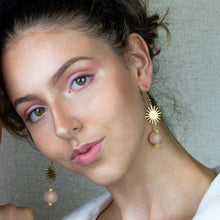 Load image into Gallery viewer, Recycled Glass Radiant earring - Blush Pink