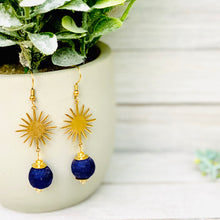 Load image into Gallery viewer, Recycled Glass Radiant earring - Navy