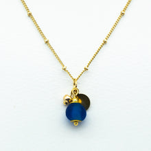 Load image into Gallery viewer, Recycled Glass Sapphire Zodiac Birthstone Necklace (September)