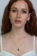 Load image into Gallery viewer, Recycled Glass Sapphire Zodiac Birthstone Earrings (September) (Silver or Gold)