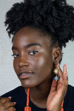 Load image into Gallery viewer, Recycled Glass Radiant earring - Cyan