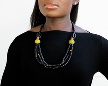 Load image into Gallery viewer, Recycled Glass 'Knot Your Average' necklace - Black