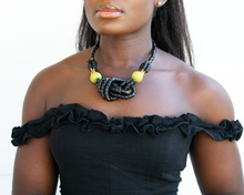 Load image into Gallery viewer, Recycled Glass 'Knot Your Average' necklace - Black
