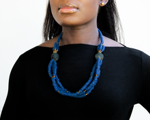 Load image into Gallery viewer, Recycled Glass 'Knot Your Average' necklace - Cobalt
