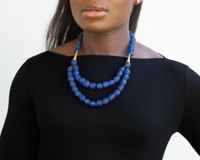 Load image into Gallery viewer, Recycled Glass Medium 'Rise and Shine' necklace - Cobalt