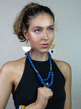 Load image into Gallery viewer, Recycled Glass Medium 'Rise and Shine' necklace - Cobalt