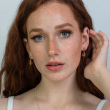 Load image into Gallery viewer, Recycled Glass Rose Garnet Zodiac Birthstone Earrings (January)