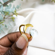 Load image into Gallery viewer, Recycled Glass Moon Ring - Crystal