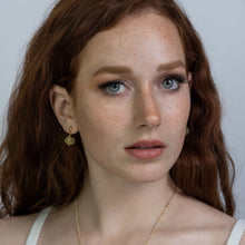 Load image into Gallery viewer, Recycled Glass Yellow Diamond Zodiac Birthstone Earrings (April) (Silver or Gold)