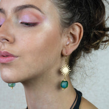 Load image into Gallery viewer, Recycled Glass Radiant earring - Ocean