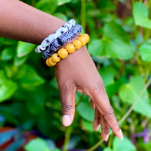 Load image into Gallery viewer, Recycled Glass Hand painted triple stack bracelets - Black & White