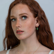 Load image into Gallery viewer, Recycled Glass Peridot Zodiac Birthstone Earrings (August)