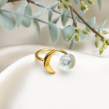 Load image into Gallery viewer, Recycled Glass Moon Ring - Crystal