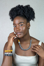 Load image into Gallery viewer, Recycled Glass Hand painted adjustable necklace - Black & White