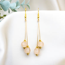 Load image into Gallery viewer, Recycled Glass Double drop earring - Rounded Spinal