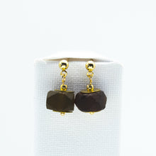 Load image into Gallery viewer, Recycled Glass Brown Garnet Zodiac Birthstone Earrings (January)