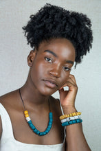 Load image into Gallery viewer, Recycled Glass Colour pop adjustable necklace - Green & White