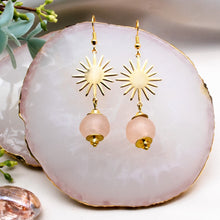 Load image into Gallery viewer, Recycled Glass Radiant earring - Blush Pink