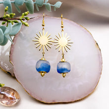 Load image into Gallery viewer, Recycled Glass Radiant earring - Sky Blue