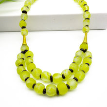 Load image into Gallery viewer, Recycled Glass Medium 'Rise and Shine' necklace - Lime Green