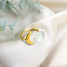 Load image into Gallery viewer, Recycled Glass Moon Ring - Crystal