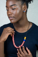 Load image into Gallery viewer, Recycled Glass Colour pop adjustable necklace - Red