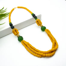 Load image into Gallery viewer, Recycled Glass 'Knot Your Average' necklace - Yellow