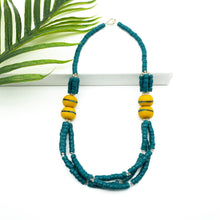 Load image into Gallery viewer, Recycled Glass 'Knot Your Average' necklace - Teal