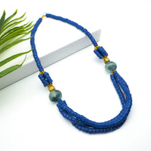 Load image into Gallery viewer, Recycled Glass 'Knot Your Average' necklace - Cobalt