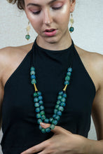 Load image into Gallery viewer, Recycled Glass 'Rise and Shine' Adjustable Necklace - Cobalt