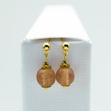 Load image into Gallery viewer, Recycled Glass Rose Garnet Zodiac Birthstone Earrings (January)