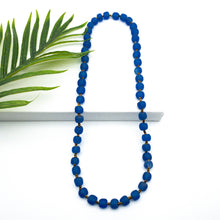 Load image into Gallery viewer, Recycled Glass Long single strand necklace - Cobalt