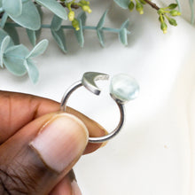 Load image into Gallery viewer, Recycled Glass Moon Ring - Crystal