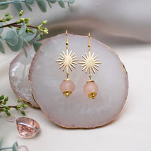 Load image into Gallery viewer, Recycled Glass Radiant earring - Blush Pink