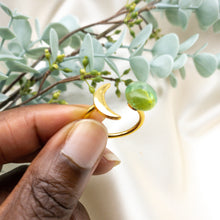 Load image into Gallery viewer, Recycled Glass Moon Ring - Light Green