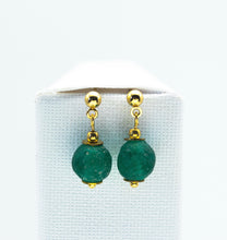 Load image into Gallery viewer, Recycled Glass Emerald Zodiac Birthstone Earrings (May)