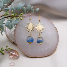 Load image into Gallery viewer, Recycled Glass Radiant earring - Sky Blue