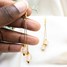 Load image into Gallery viewer, Recycled Glass Double drop earring - Rounded Spinal