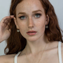 Load image into Gallery viewer, Recycled Glass Diamond Zodiac Birthstone Earrings (April) (Silver or Gold)