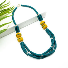 Load image into Gallery viewer, Recycled Glass 'Knot Your Average' necklace - Teal