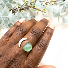 Load image into Gallery viewer, Recycled Glass Moon Ring - Light Green