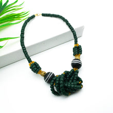 Load image into Gallery viewer, Recycled Glass 'Knot Your Average' necklace - Green