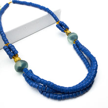 Load image into Gallery viewer, Recycled Glass 'Knot Your Average' necklace - Cobalt