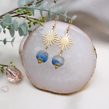Load image into Gallery viewer, Recycled Glass Radiant earring - Sky Blue