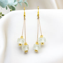 Load image into Gallery viewer, Recycled Glass Double drop earring - Diamond