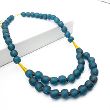Load image into Gallery viewer, Recycled Glass Medium 'Rise and Shine' necklace - Teal