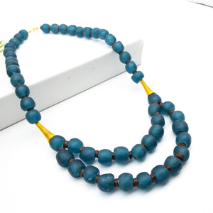 Recycled Glass Medium 'Rise and Shine' necklace - Teal