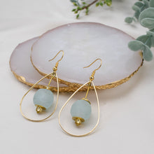 Load image into Gallery viewer, Recycled Glass Teardrop earring - Ice Blue